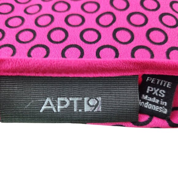 Apt. 9 Blouse women petite XS peekaboo polka dot pink fuchsia sleeveless scoop - Picture 6 of 7